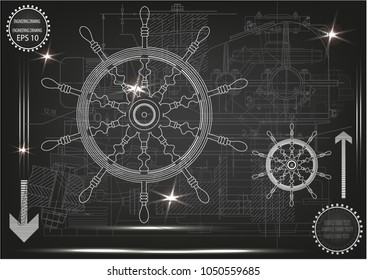 3d model of the wheel on a black background. Drawing
