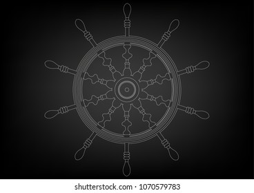 3d model of the wheel on a black background. Drawing