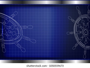 3d model of the wheel on a blue background. Drawing