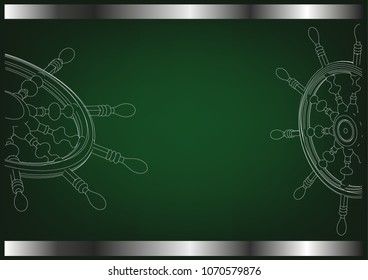 3d model of the wheel on a green background. Drawing
