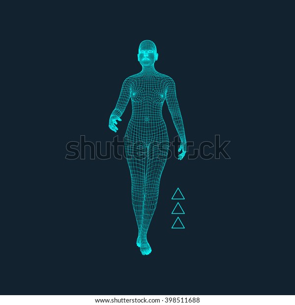 女性の3dモデル ポリゴンデザイン 幾何学的設計 ビジネス 科学