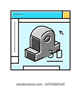 3d modeling architectural drafter color icon vector. 3d modeling architectural drafter sign. isolated symbol illustration