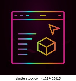 3d modeling, augmented reality, website nolan icon Simple thin line, outline vector of Augmented reality icons for ui and ux, website or mobile application