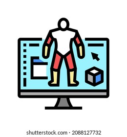 3d modeling characters color icon vector. 3d modeling characters sign. isolated symbol illustration