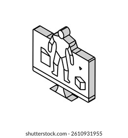 3d modeling characters isometric icon vector. 3d modeling characters sign. isolated symbol illustration