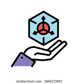 3d modeling color icon vector. 3d modeling sign. isolated symbol illustration