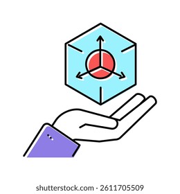 3d modeling color icon vector. 3d modeling sign. isolated symbol illustration