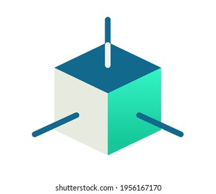 3D modeling dimension single isolated icon with gradient style