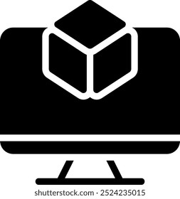 vetor de ilustração de ícone de glifo de modelagem 3d