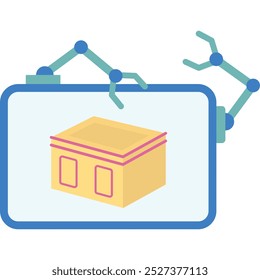 3d modeling icon automated AI program vector