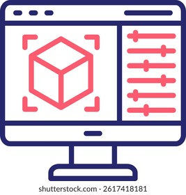 3D Modeling Icon Color Vector Illustration