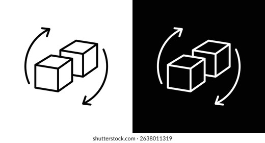 3D modeling icon Graphic vector set for ui design