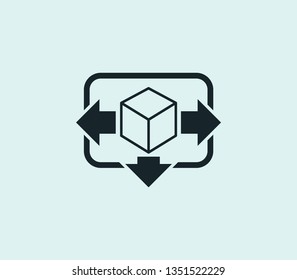 3d modeling icon line isolated on clean background. 3d modeling icon concept drawing icon line in modern style. Vector illustration for your web mobile logo app UI design.