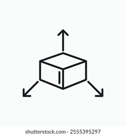 3D modeling icon. line style vector icon.