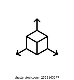 ícone de modelagem 3D logotipo linear isolado