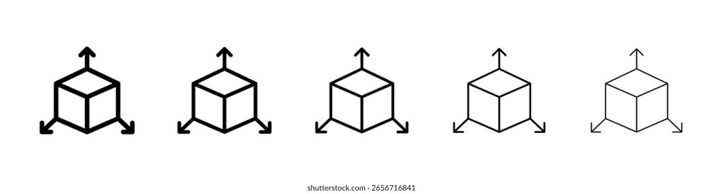 3D-Modellierung Symbol oder Logo-Illustration Umriss schwarzen Stil