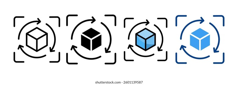 3D Modeling Icon Set Multiple Style Collection