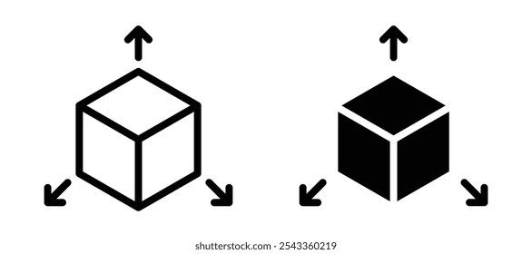 3D modeling icon symbol collection on white background.