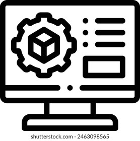 3d modeling icon. Thin Linear Style Design Isolated On White Background