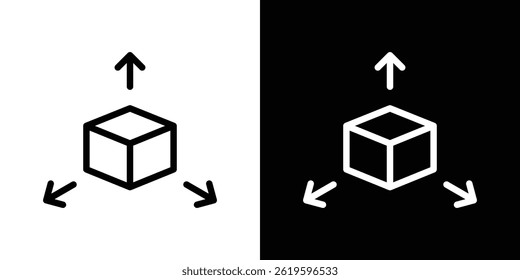 Símbolo de Vector de icono de modelado 3D en estilo plano de moda