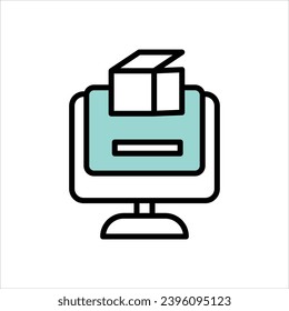  3d Modeling  icon with white background vector
