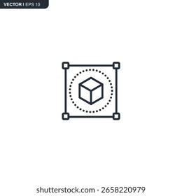 Modelado 3D, signo de estilo lineal para el concepto móvil y el Diseño web. Símbolo, ilustración del logotipo. Gráficos de Vector perfecto de píxeles
