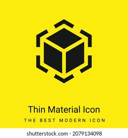 3d Modeling minimal bright yellow material icon