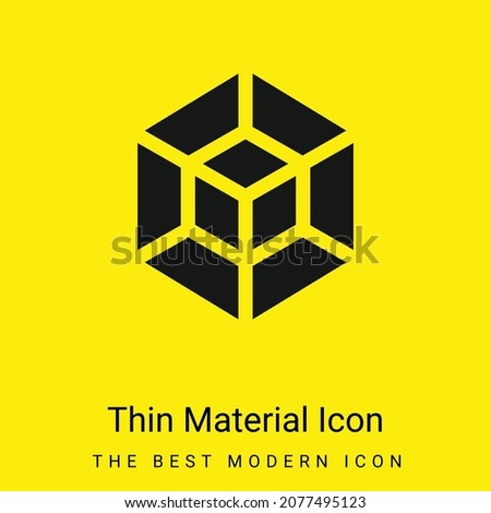 3d Modeling minimal bright yellow material icon