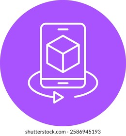 3d modeling Outline Circle Style Icon Design