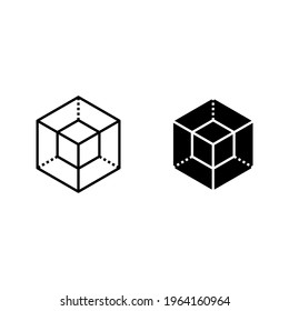 3D Modeling Thin Line Vector Icon  color editable