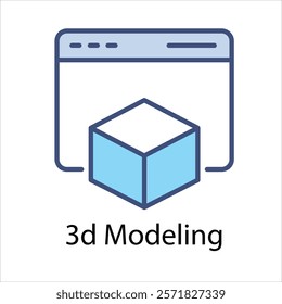 3d Modeling Vector icon stock illustration