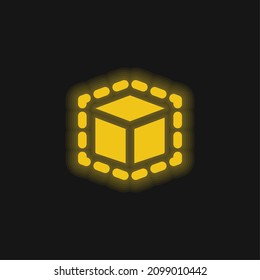 3 d Modelación del icono del neón amarillo brillante