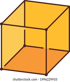 3d modelling Box or Cube Concept Vector Color Icon design, augmented reality or virtual reality symbol, additive manufacturing Stock illustration
