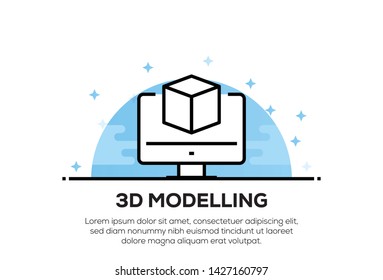 3D MODELLING AND ILLUSTRATION ICON CONCEPT