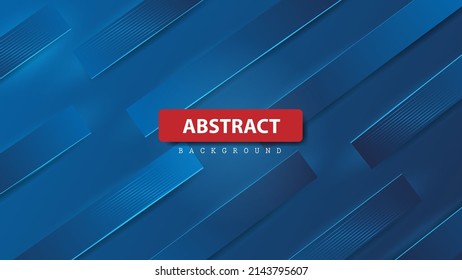 fondo azul del cuadro de línea abstracta moderno 3D. Banner web, afiche, publicidad y diseño de ilustraciones vectoriales de plantilla.
