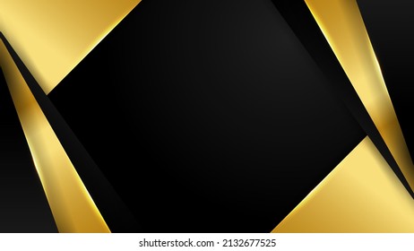 fondo de presentación abstracto moderno 3D. El fondo del papel de lujo cortado. Decoración abstracta, patrón dorado, gradientes de medio tono, ilustración 3d Vector. Fondo dorado negro 