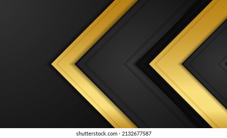 fondo de presentación abstracto moderno 3D. El fondo del papel de lujo cortado. Decoración abstracta, patrón dorado, gradientes de medio tono, ilustración 3d Vector. Fondo dorado negro 