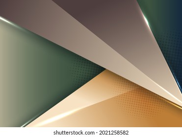 Planilla abstracta moderna 3D geométrica con iluminación con fondo de medio tono. Ilustración del vector