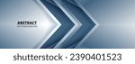 3D modern abstract wide banner background with arrow shapes and lines. Gray-blue color gradient vector illustration.