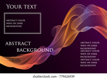 3d modern background. Vector futuristic illustration. Abstract digital design element. wave on dark background.  lines for brochure, website, flyer design, card.