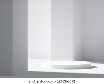 3D Modern background for your product showcase. Blank Vector 3d illustration. 