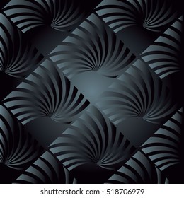 3d modern black background. Abstract  dark seamless pattern. Vector design.