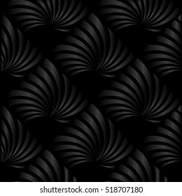 3d modern black  background. Abstract dark  black seamless pattern. Vector design.