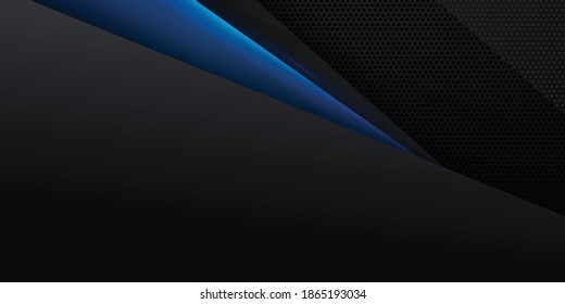 3d modern black and blue overlap abstract background for presentation design. Luxury paper cut background. 3d vector illustration for decoration, banner, flyer, business card design