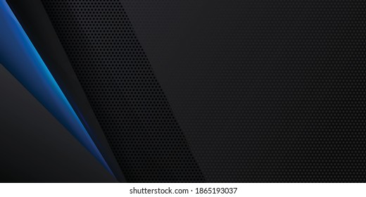 3d modern black and blue overlap abstract background for presentation design. Luxury paper cut background. 3d vector illustration for decoration, banner, flyer, business card design