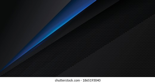 3d modern black and blue overlap abstract background for presentation design. Luxury paper cut background. 3d vector illustration for decoration, banner, flyer, business card design