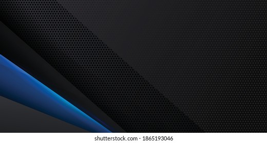 3d modern black and blue overlap abstract background for presentation design. Luxury paper cut background. 3d vector illustration for decoration, banner, flyer, business card design