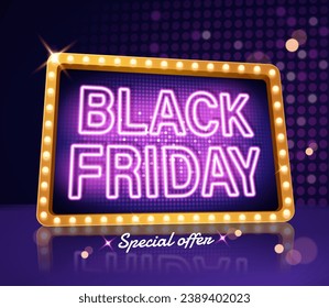 3D modern Black Friday banner