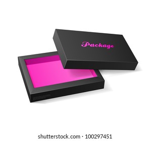 3D Modern Candy Open Box, Black And Pink: EPS10