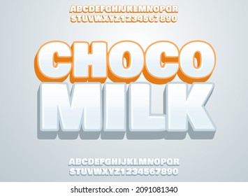 3d Modern Choco Milk Text Effect